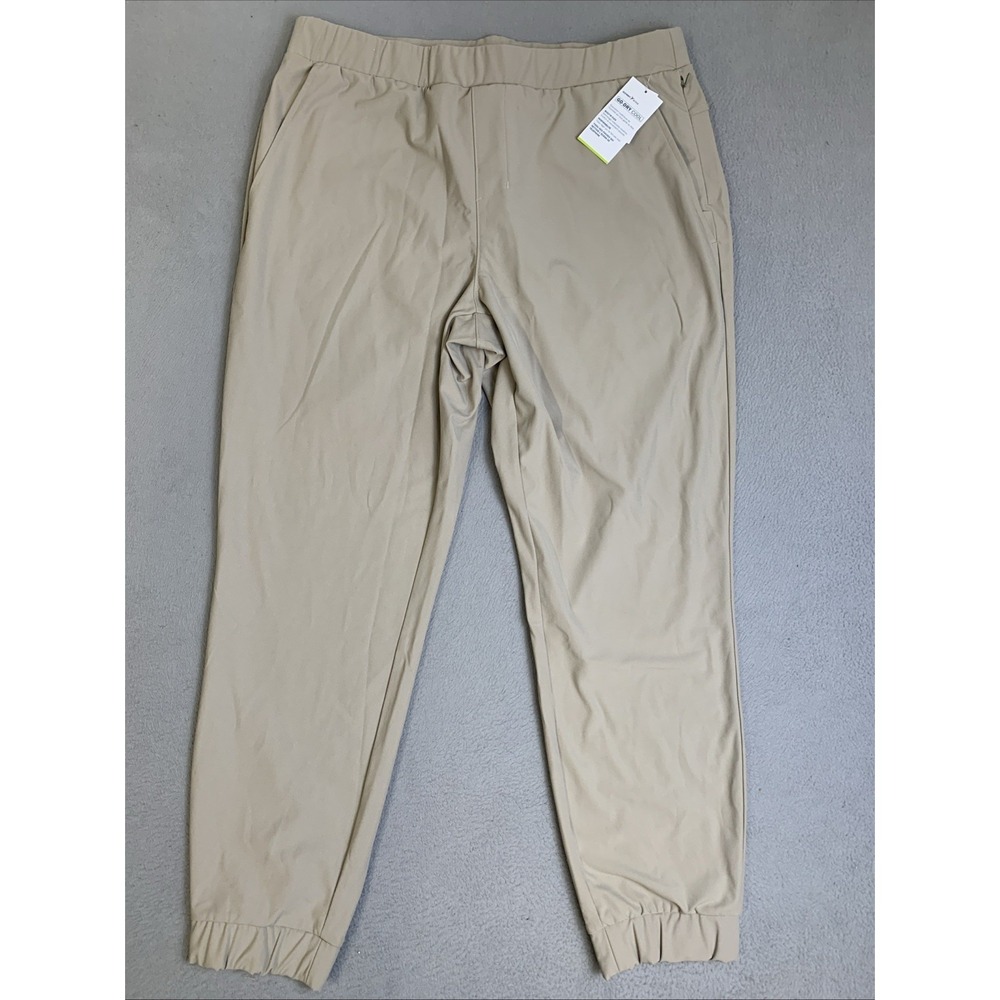 Old Navy Modern Jogger Pants Men's Size Large Beige Built In Flex Go-Dry Cool